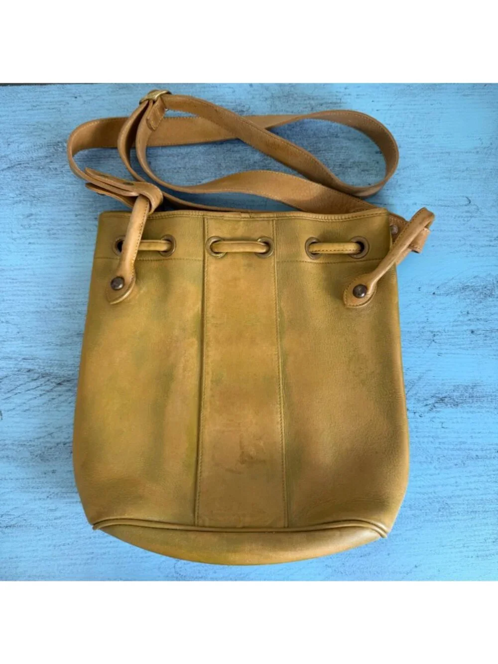 Dooney & Bourke Vintage One Regent Street Leather Drawstring Bucket Bag